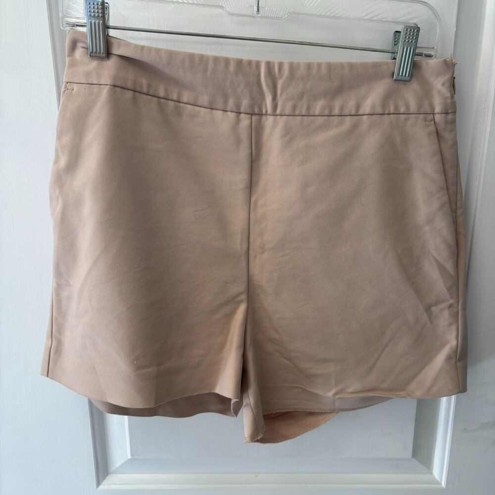 Pink high waisted zip side shorts